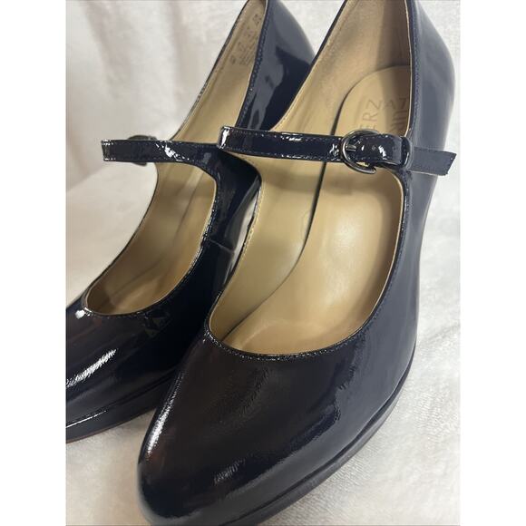 Naturalizer NWOB Mary Janes Talissa French Navy Patent Leather Pump Women Size 8 - Picture 15 of 15